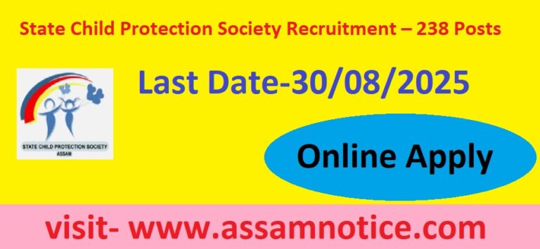 PNRD Assam Recruitment 2025 – Apply Online for 238 Vacancies under State Child Protection Society