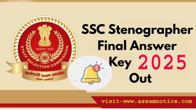 SSC Stenographer Answer Key 2025 Out: Download PDF, Response Sheet, Final Result & Marks