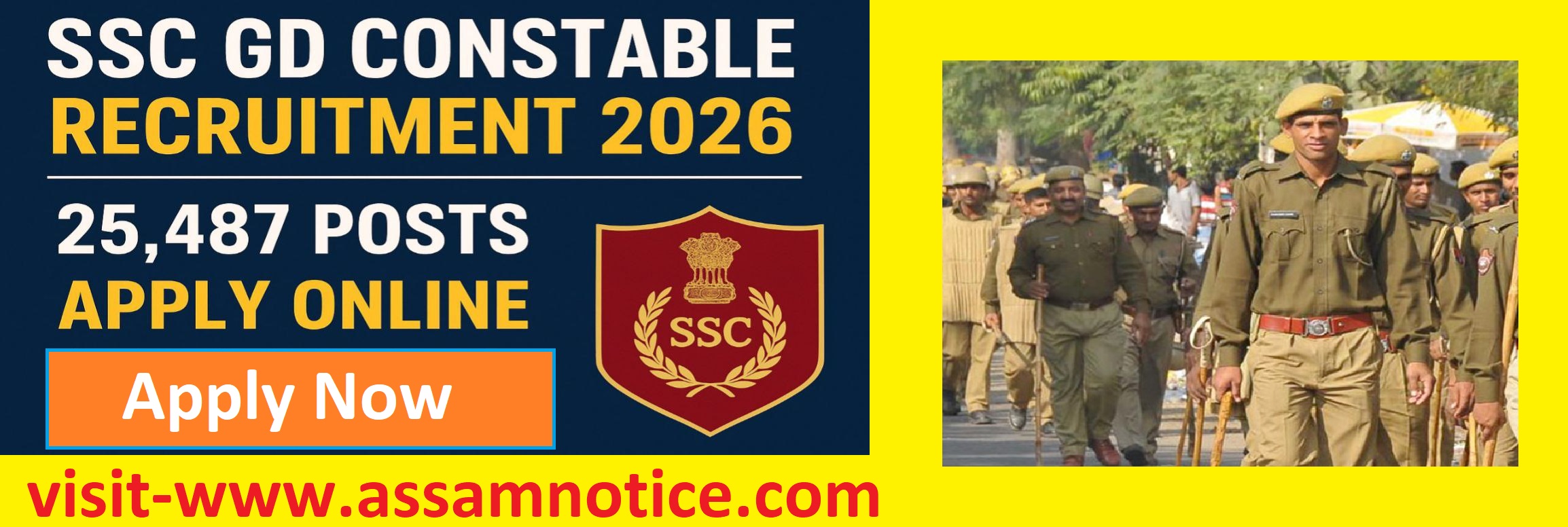 SSC Constable Recruitment 2026 – Apply Online for 25,487 SSC GD Constable Vacancies